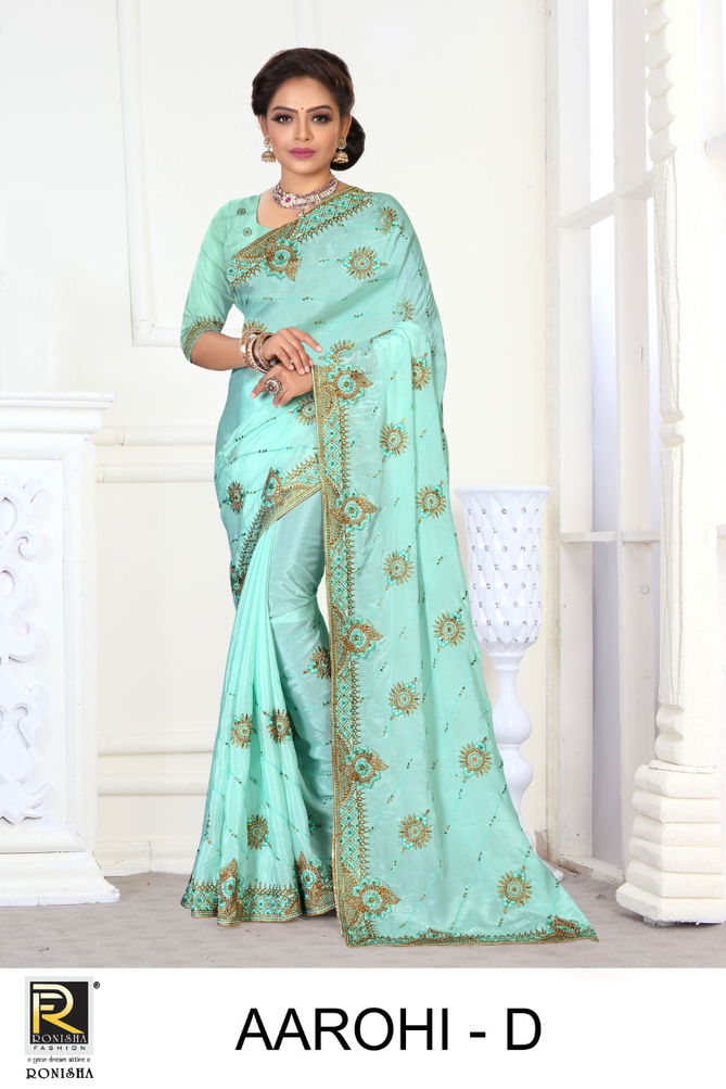 Ronisha Aarohi New Exclusive Wear Fancy Designer Embroidery Saree Collection